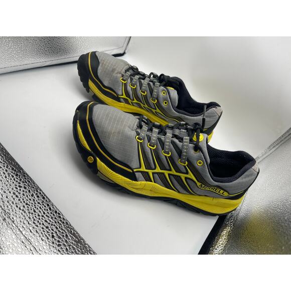 Merrell All Out Rush Trail training running shoe grey yellow black Sz 9 Men’s - Picture 1 of 7